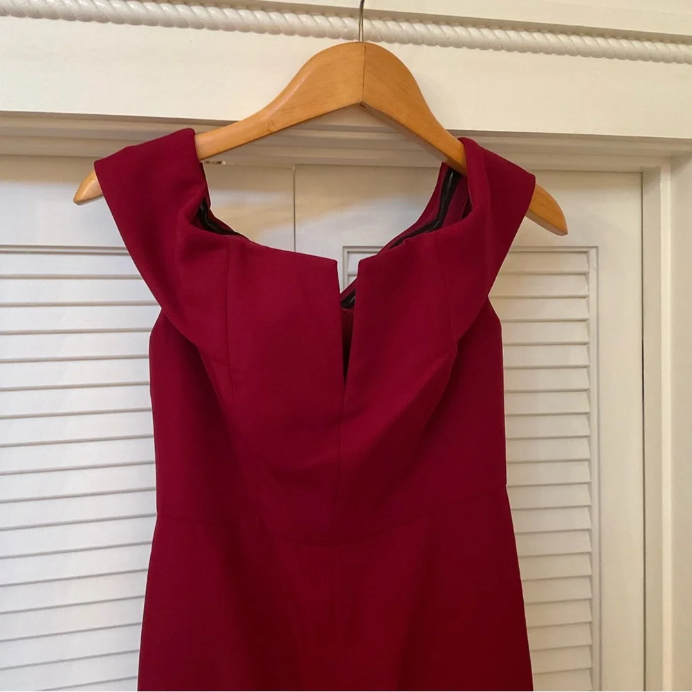 Dessy Gown Off The Shoulder Burgundy Size 0 NWT